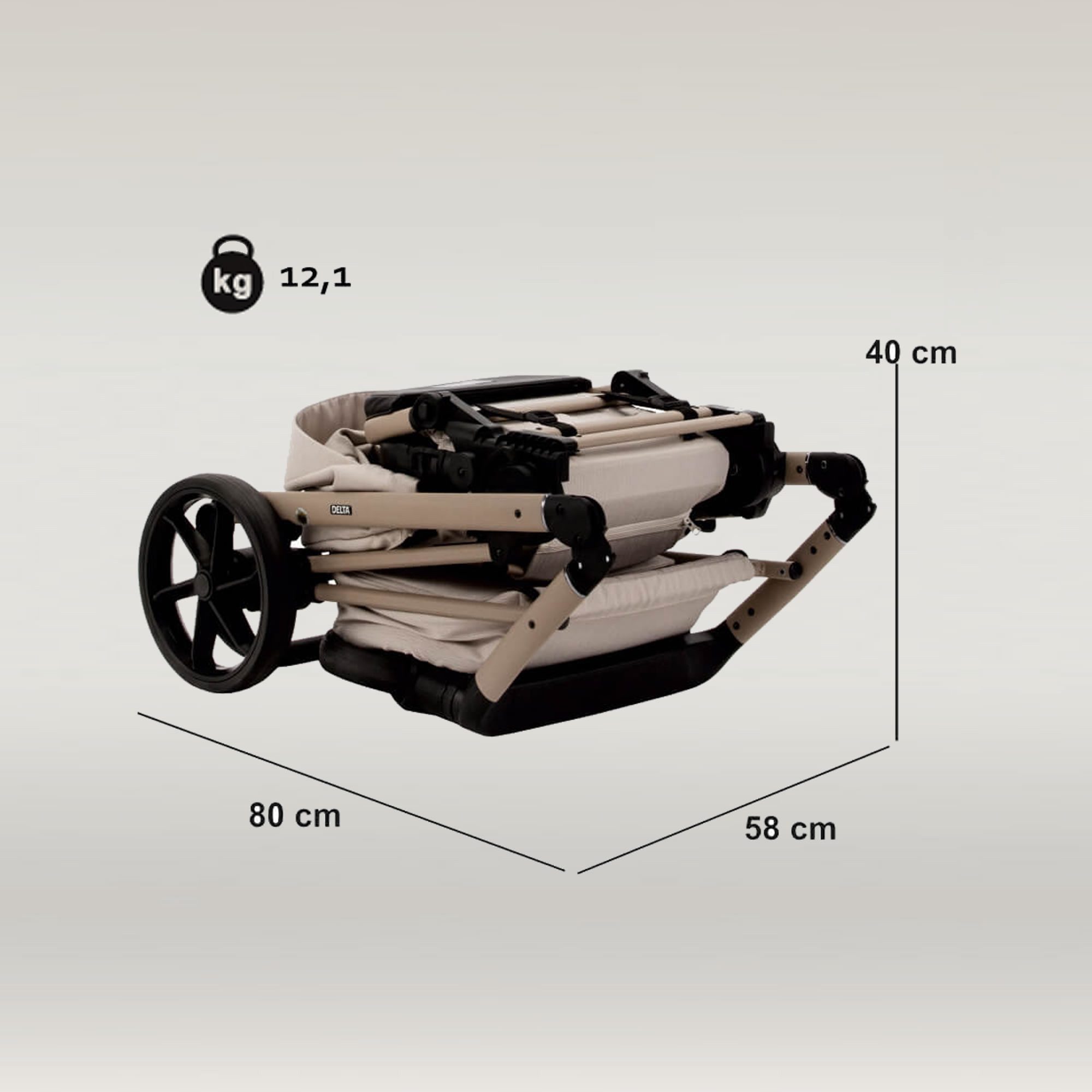 Kombi-Kinderwagen Merida Luxus & Eleganz 2in1, inkl. Wickeltasche & viel Zubehör