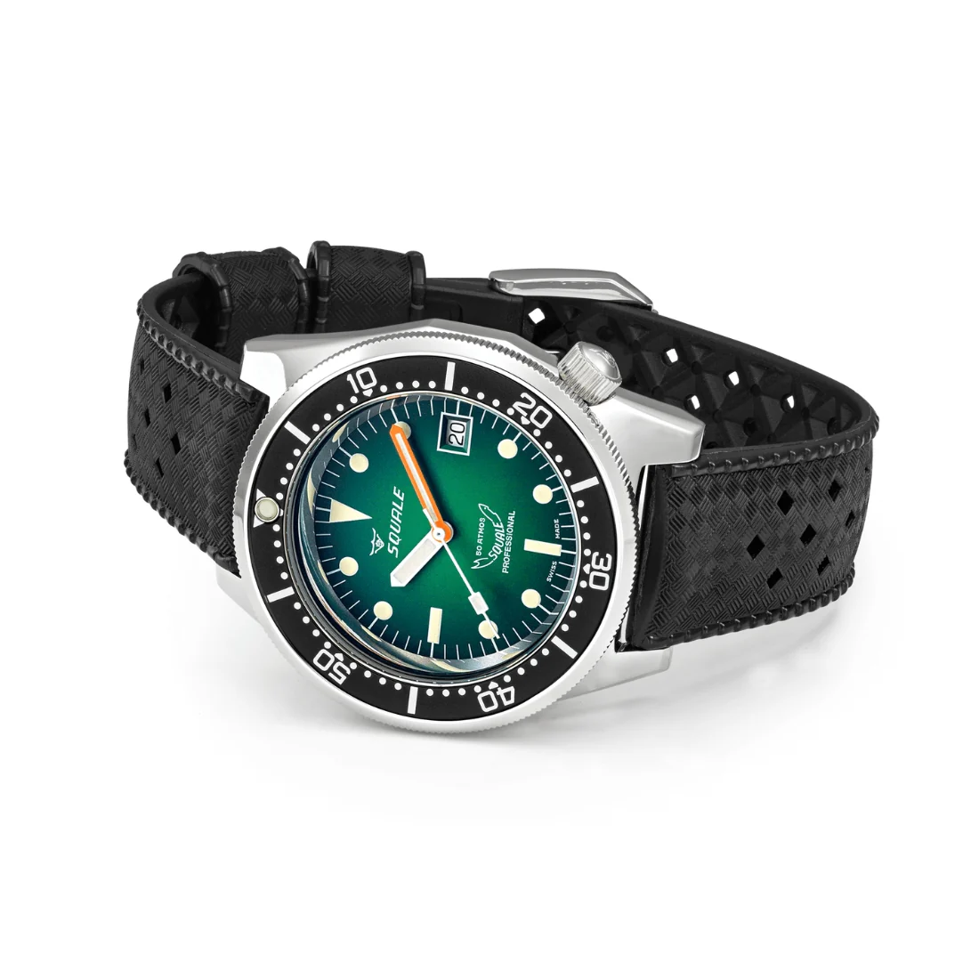 Orologio Squale 1521 quadrante verde gomma tropic 1521PROFGR.HT
