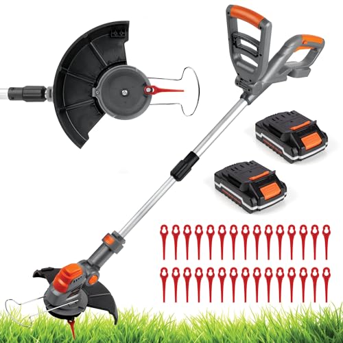 Terratek Tagliabordi senza fili 20 V 1 HR a ricarica rapida con 30 lame, 2 batterie e caricabatterie inclusi. : Amazon.it: Giardino e giardinaggio