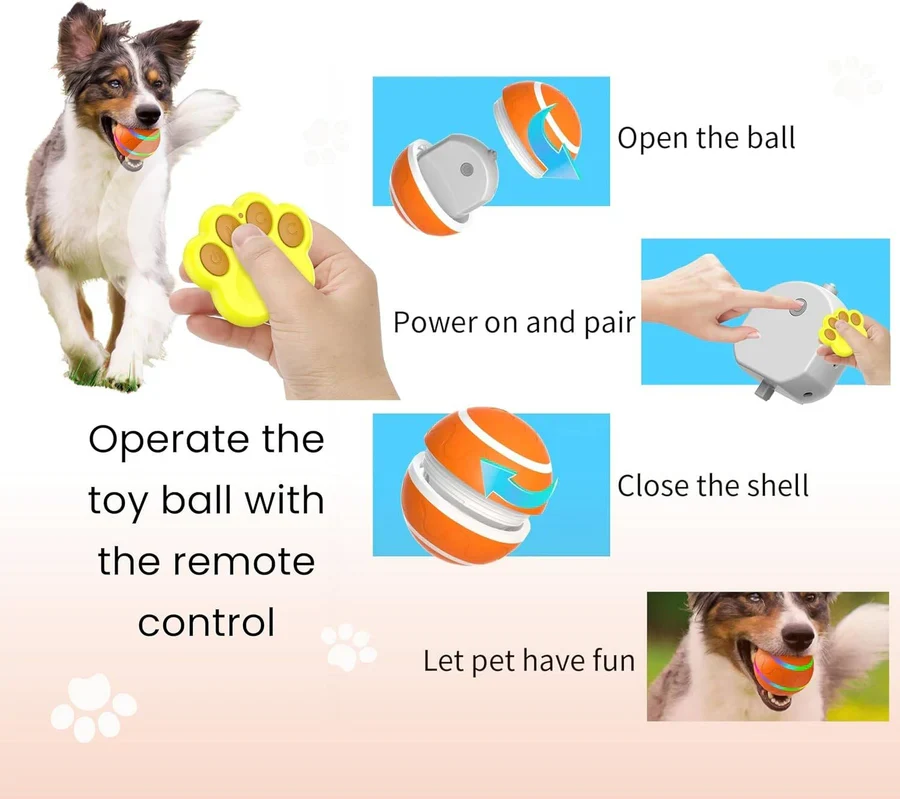 Interactive Motion-Activated Pet Ball �C Remote Control, LED Lights & 5�C6 Hour Battery