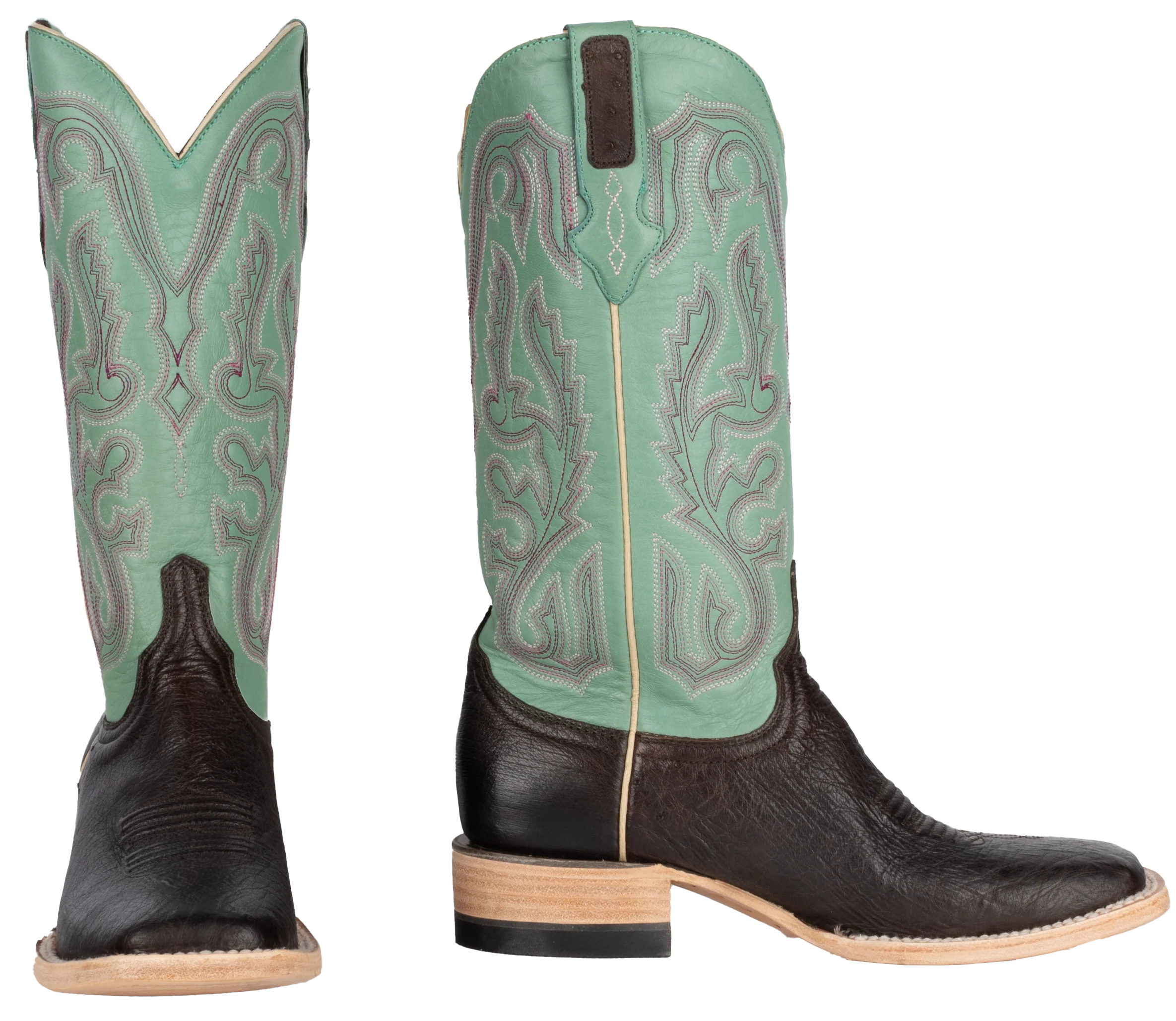 Smooth Ostrich Nicotine - Square Toe