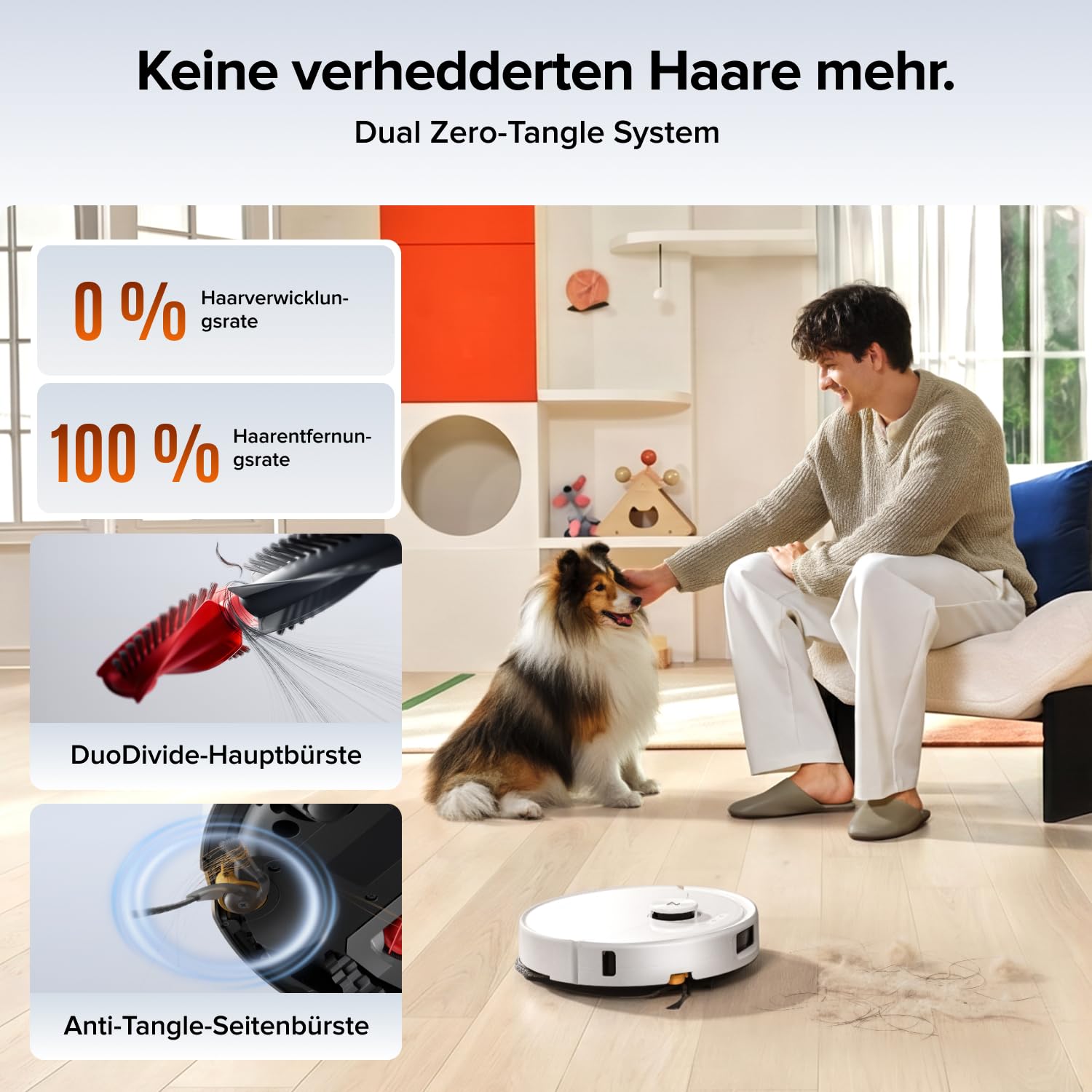 Saugroboter mit Wischfunktion Qrevo 2 Pro, 25.000 Pa Saugkraft, Absaugstation mit Heißwasserwischen und 75°C Moppreinigung