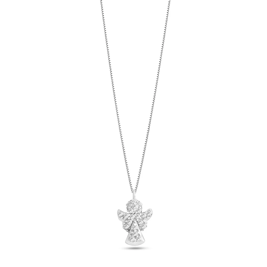 Collana Ambrosia Gioielli con angelo in oro bianco 18kt - AGZ 279