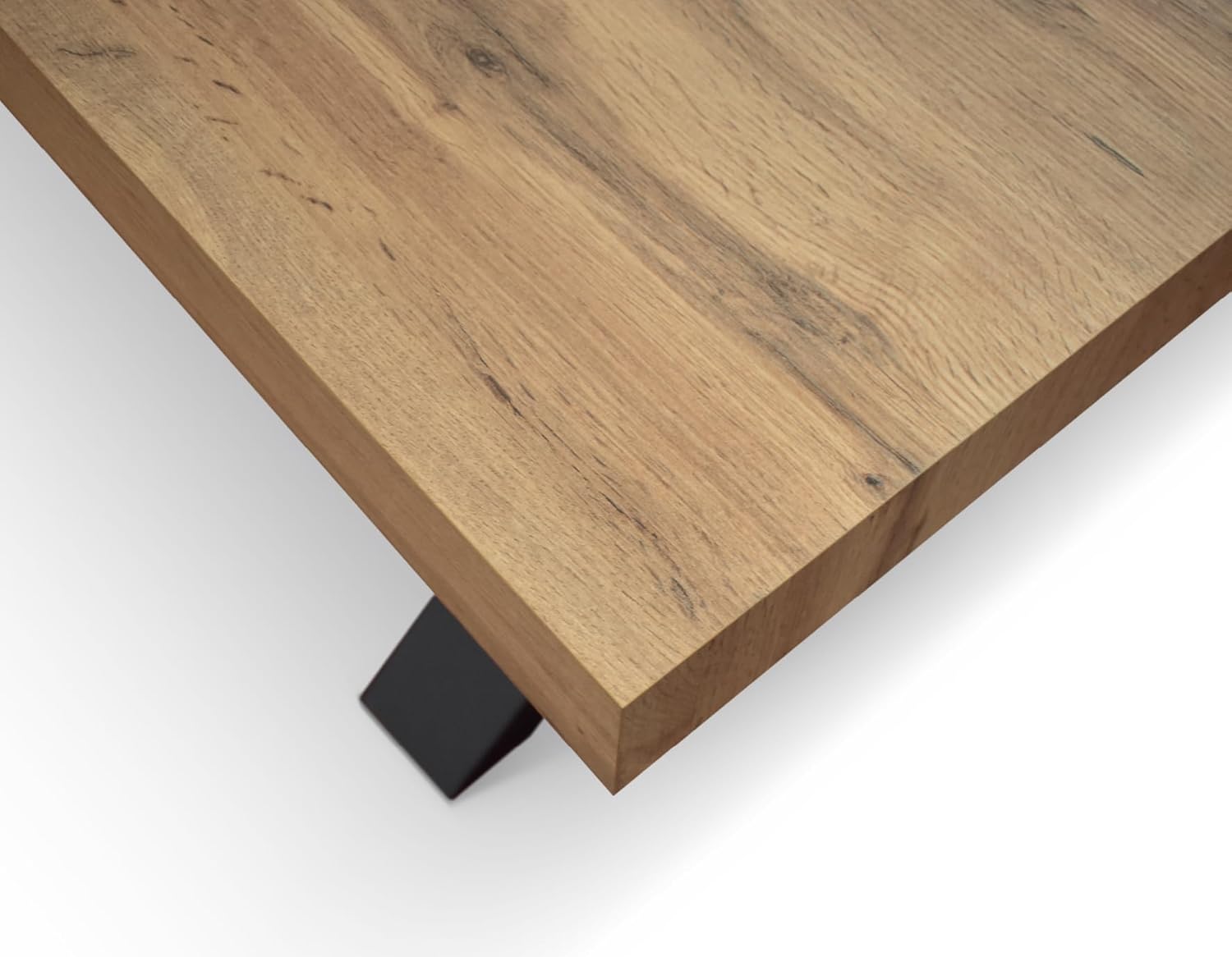 PAZZO DESIGN Tavolo Allungabile Marco, Tavolo Soggiorno, Cucina, Gambe Incrociate X Nere, Made in Italy, Rovere Rustico, 180x90x76 cm - id_1998
