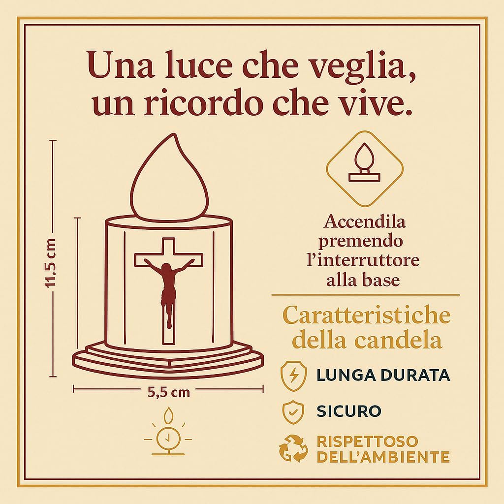 WARM RAY Candele a LED per cimiteri e chiese candele a batteria con effetti fiamma oscillante resiste pioggia sole durata 210 giorni (ORO)