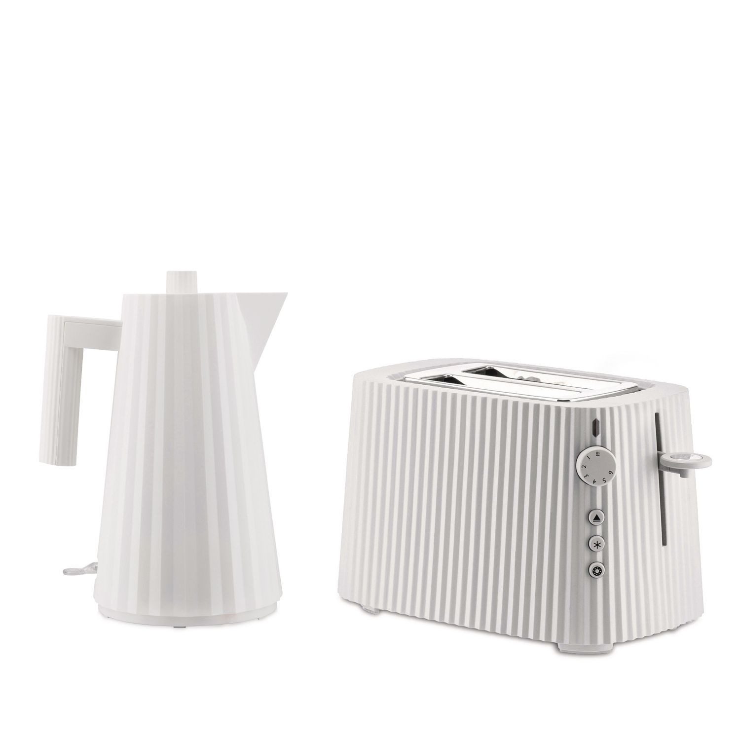 Wasserkocher und Toaster Plissé Weiß