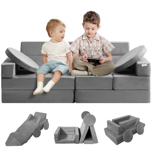 VEVOR Spielsofa Kindersofa, 15 in 1 Kindersofa aus Schaumstoff, Matratze Multifunktional Spieltisch Puzzle Sofa, Kindersessel Faltbar, Pädagogisches Spielzeug Kindersessel Spielsofa Kuschelecke