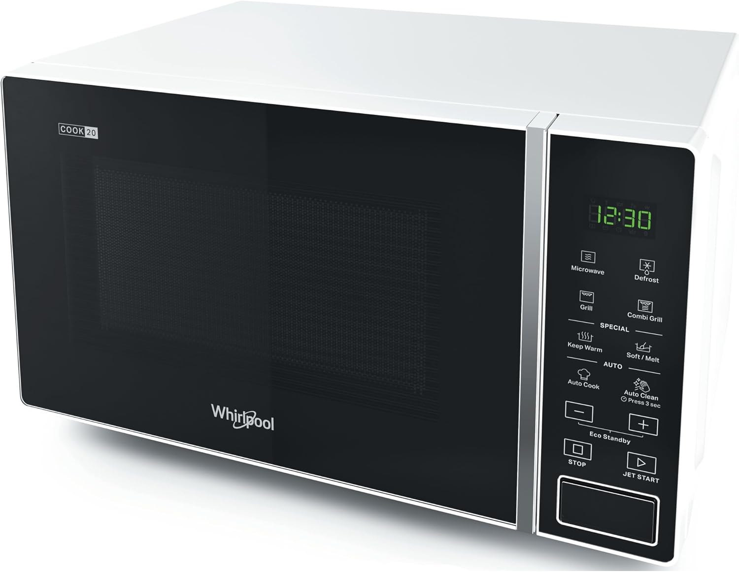 Whirlpool MWP 203 W Forno a Microonde + Grill, 20 litri, Bianco, con Griglia alta