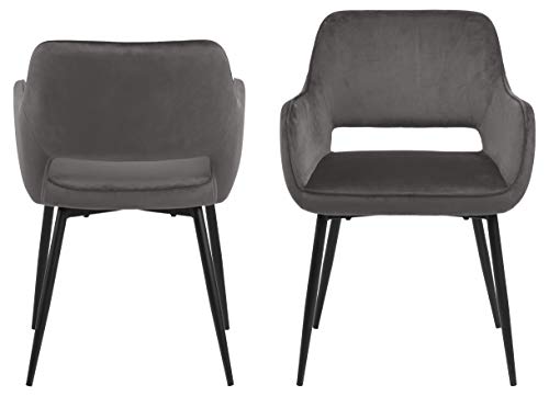 AC Design Furniture Rebecca Sedia da Pranzo,Grigio, Metallo, L: 59.5 x W: 56 x H: 79 cm, 2 Pezzi : Amazon.it: Casa e cucina