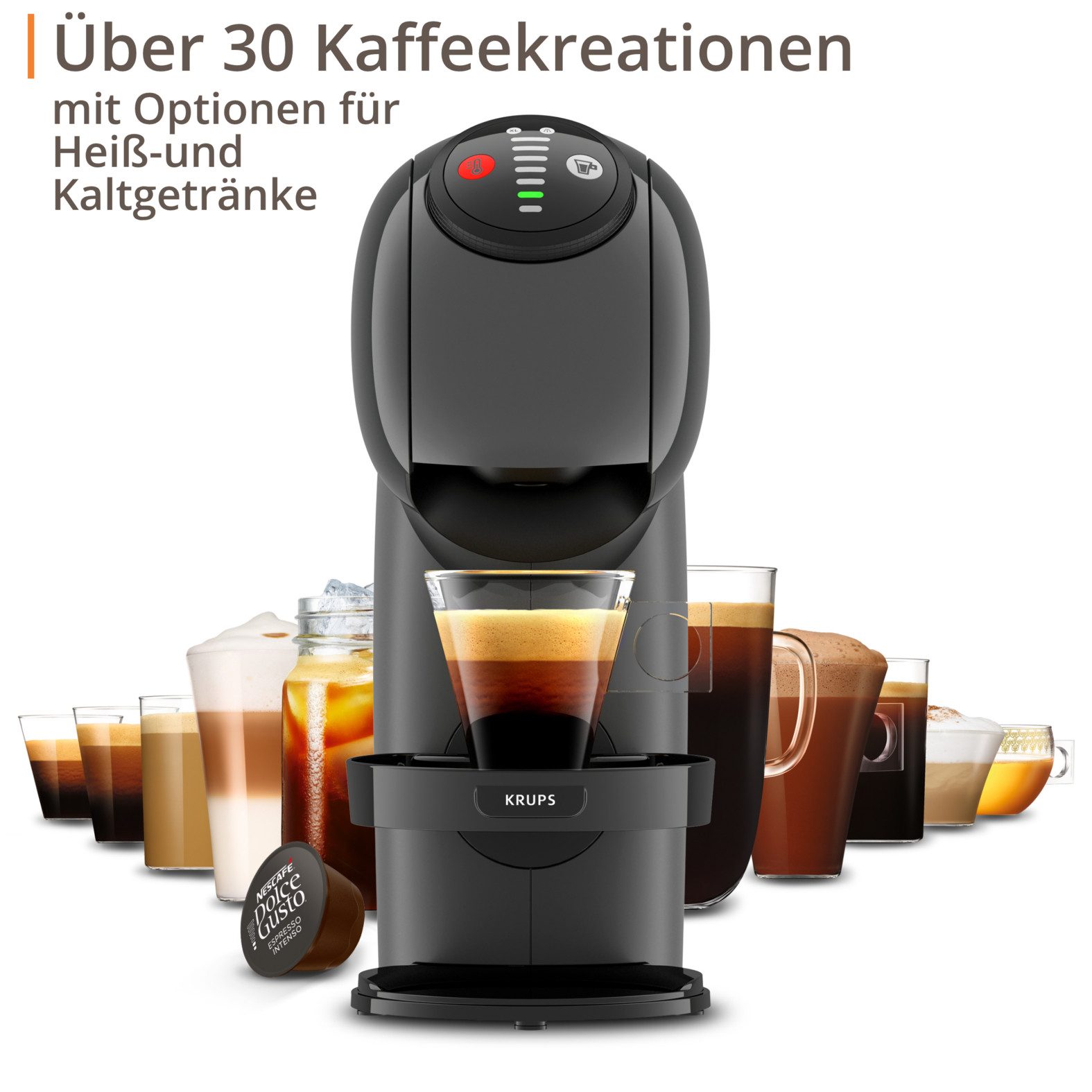 Kapselmaschine KP243B Genio S, 15 Bar, ultra-kompakt, Hochdruck
