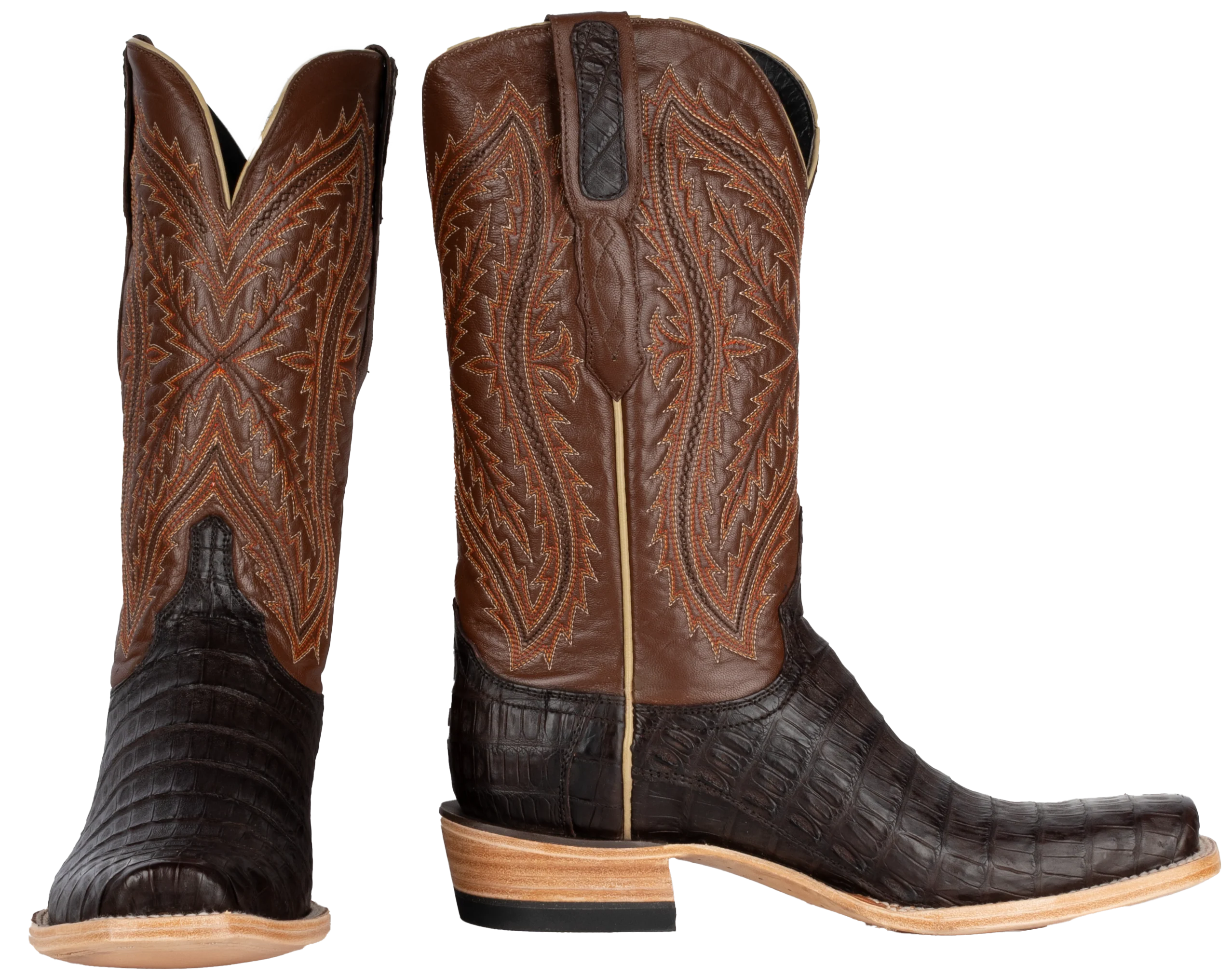 Resistol Boots Caiman Chocolate Cutter Toe