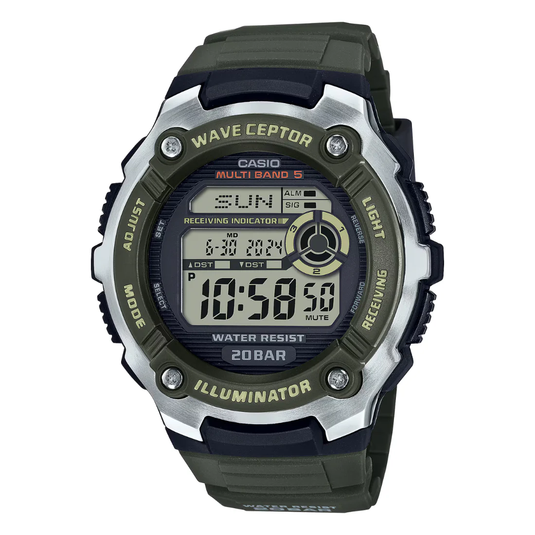 Orologio Casio WV-200R-3AEF 20 bar digitale verde