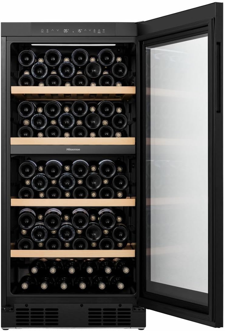 Hisense RW3N230GELF - Cantinetta vino da 108 bottiglie, Classe energetica F, Nero