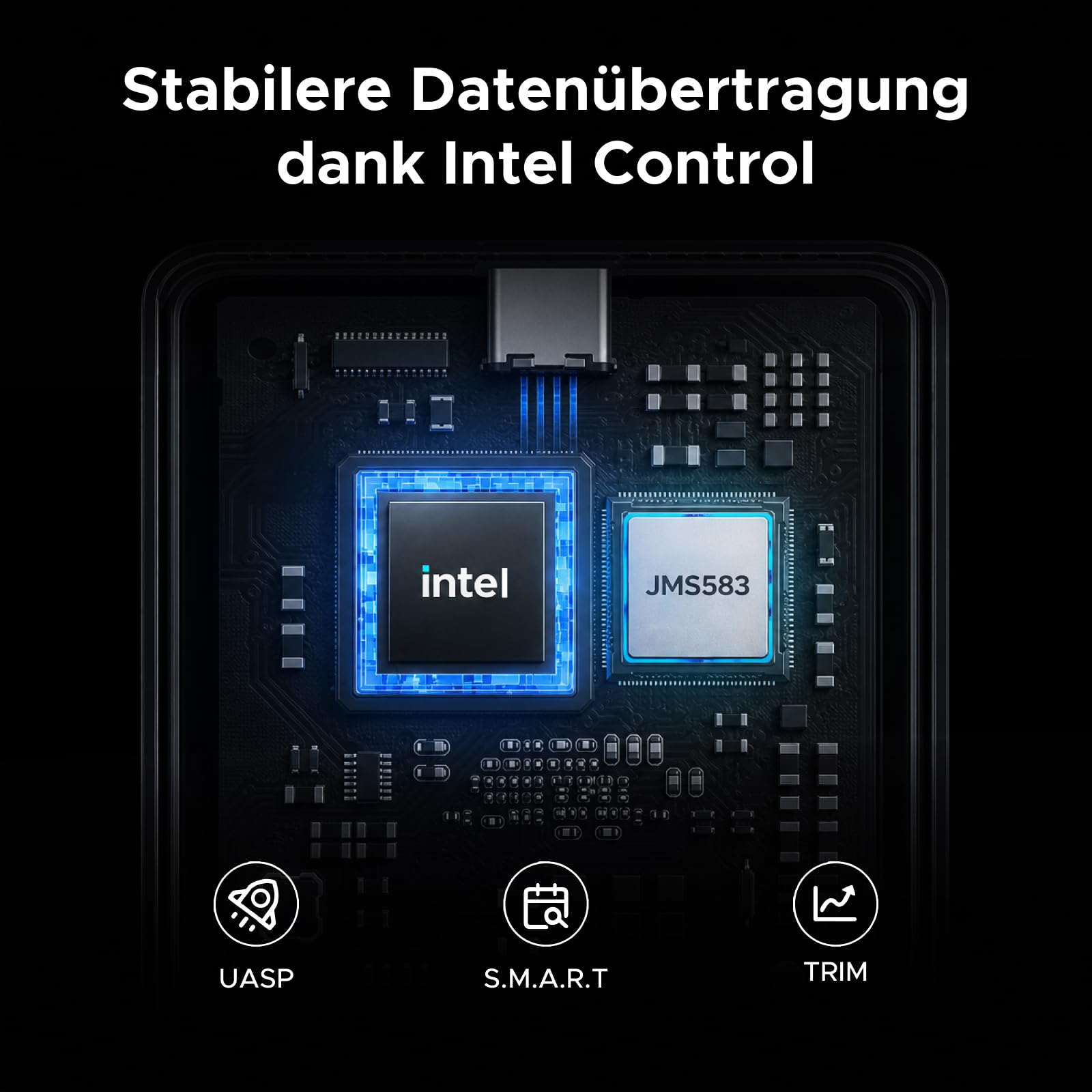 80Gbps M.2 NVMe SSD Gehäuse mit USB-C, kompatibel mit Thunderbolt 5/4 und USB4, bis zu 7000 MB/s