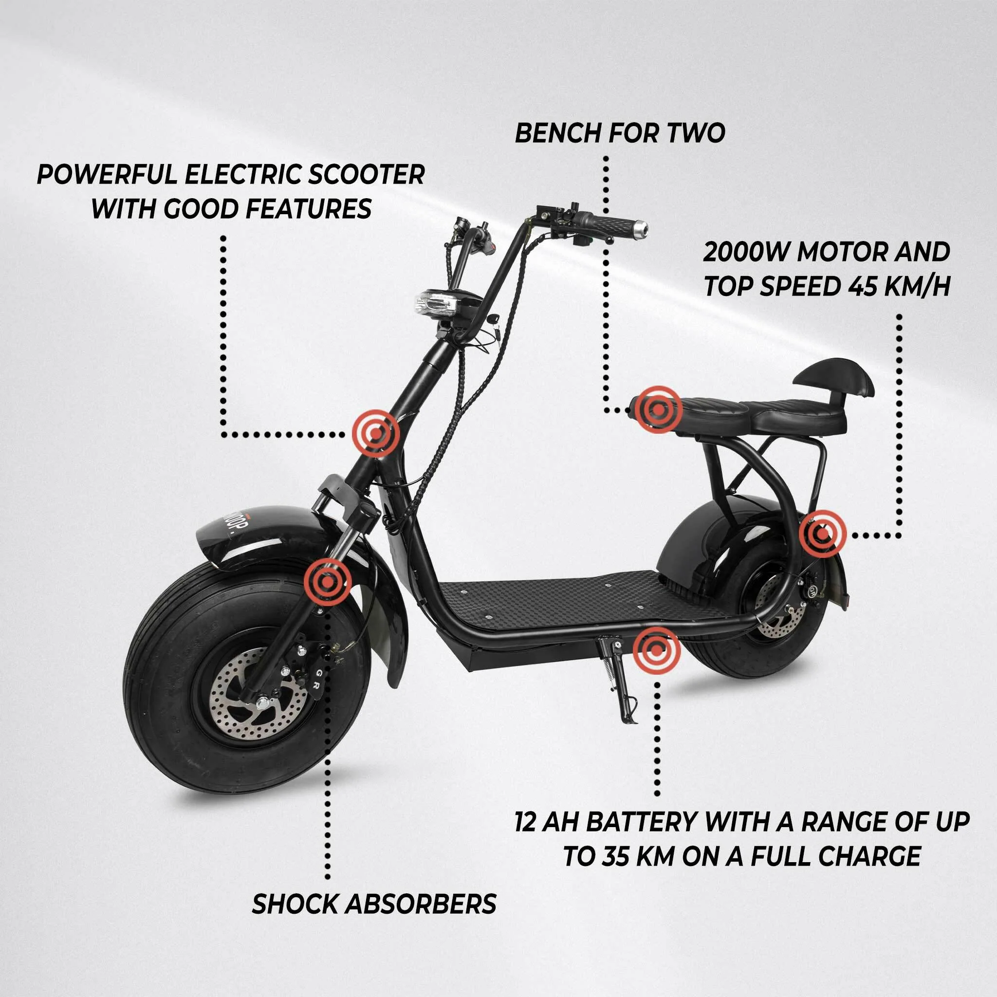 Swoop E-Scooter Cruiser Turbo 2000w