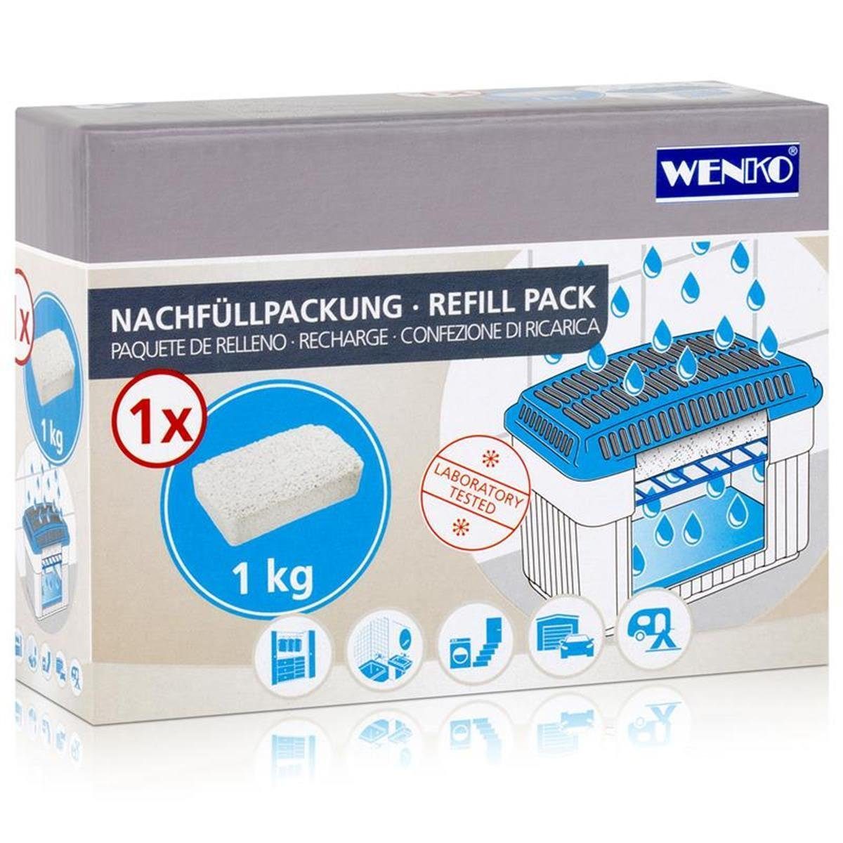 Luftentfeuchter Wenko Nachfüllpackung Feuchtigkeitskiller Raum-Entfeuchter, 1 kg Granu