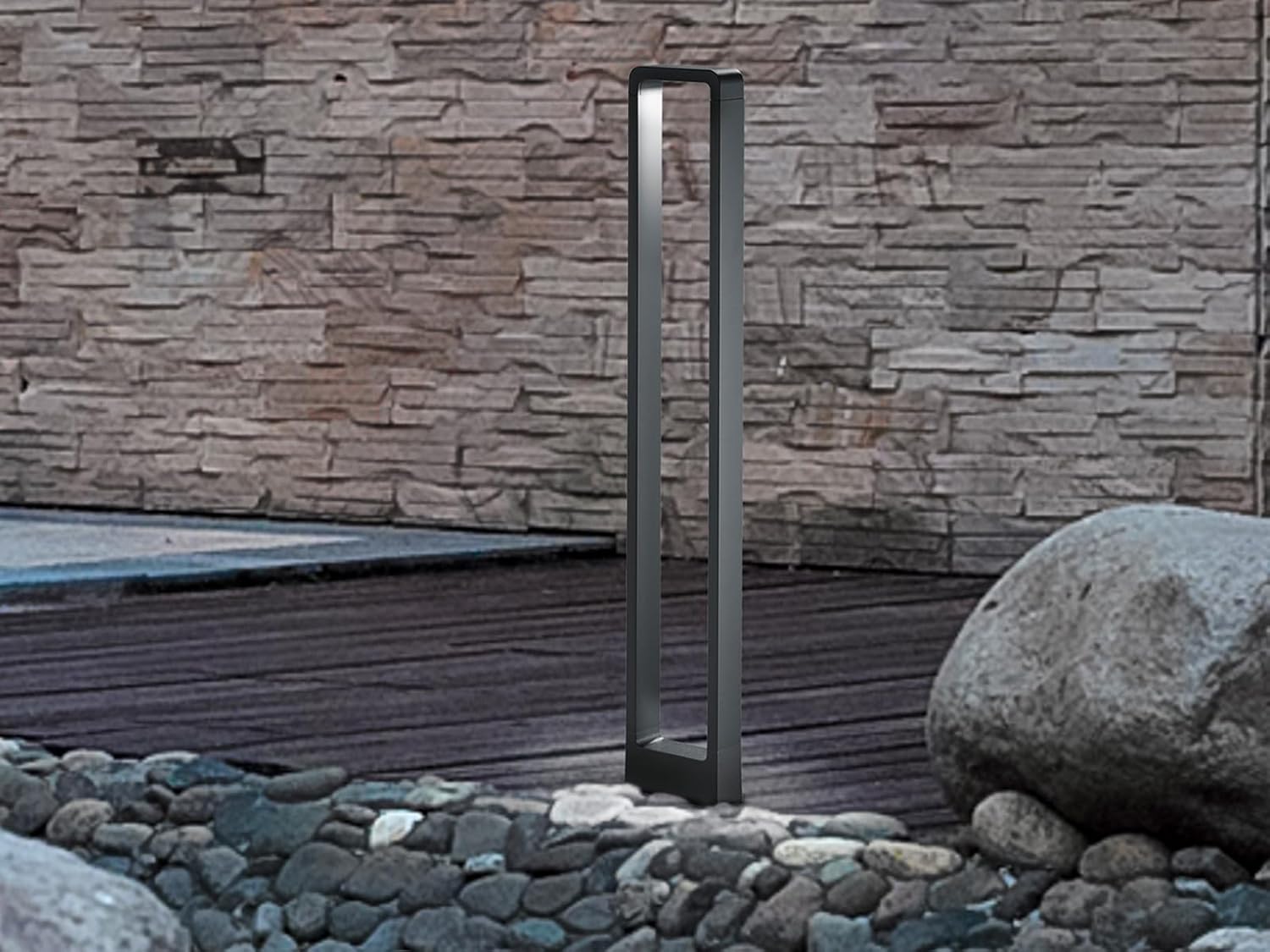 meineWunschleuchte 2er SET moderne Wegeleuchten aus Aluminium Anthrazit, Höhe 100cm