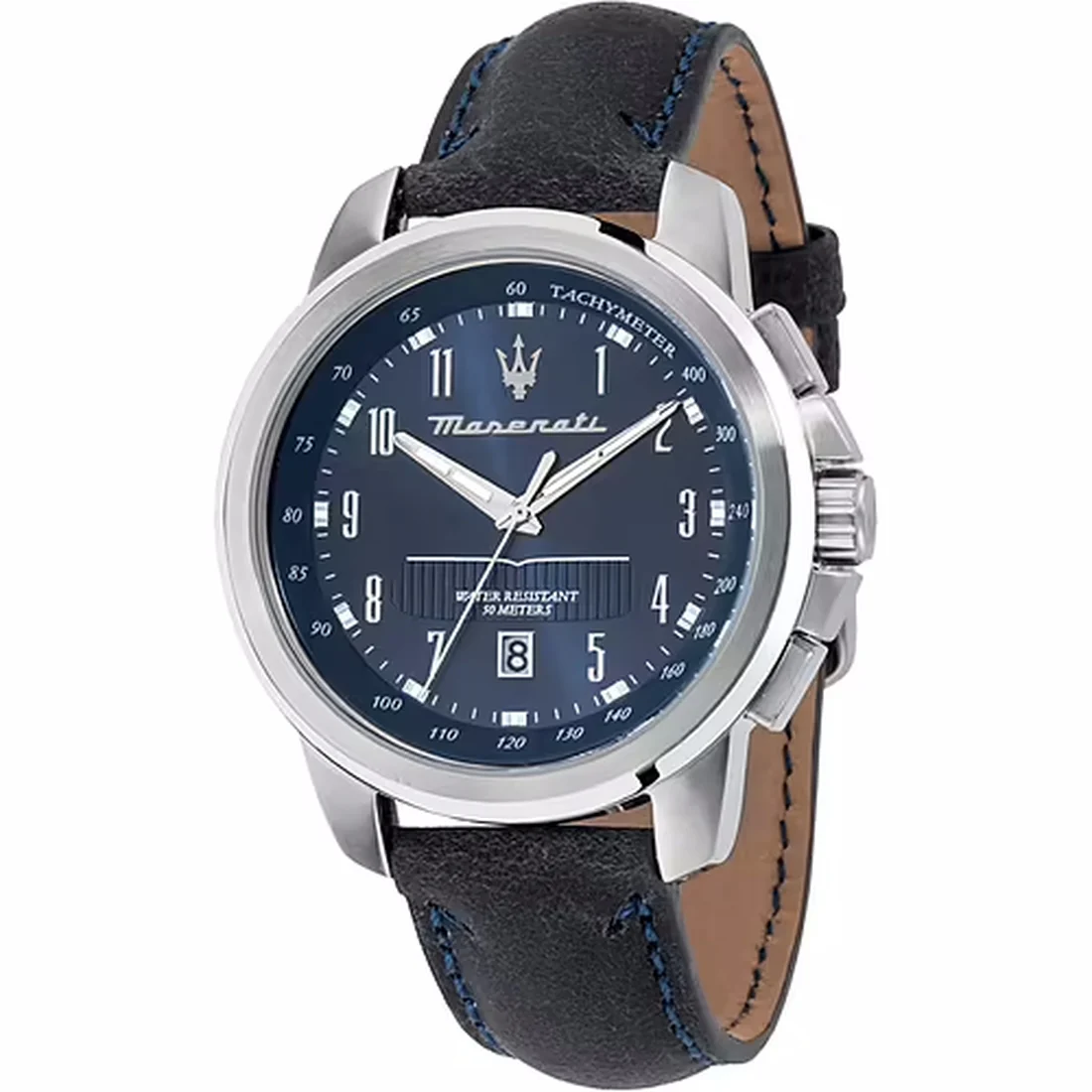 Orologio Maserati Successo blu e acciaio cinturino in pelle R8851121003
