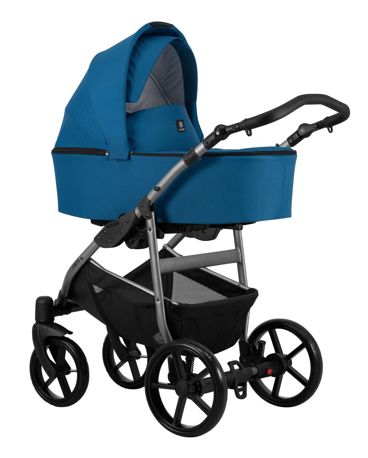 Kombi-Kinderwagen 3 in1 MATA Babywagen mit Graphit-Rahmen und Zubehör
