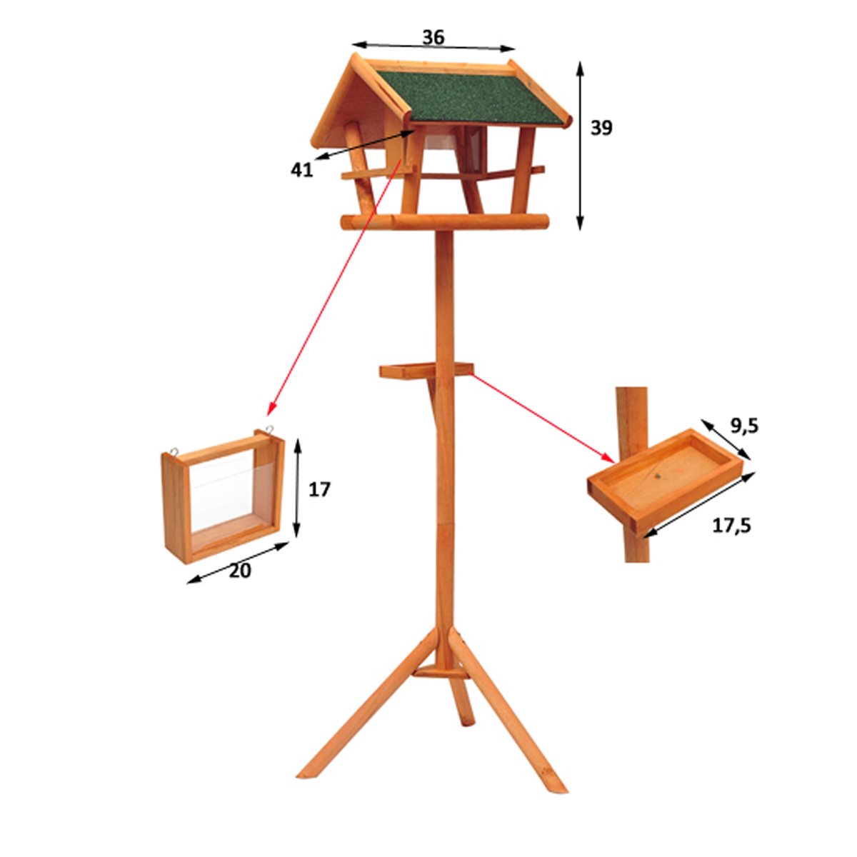 PawHut Vogelhaus Vogelvilla Futterhaus mit Ständer