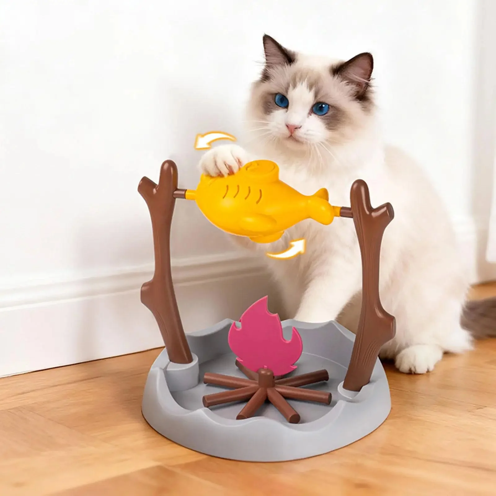 Interactive Cat Slow Feeder �C Rotating Drumstick Dispenser with Adjustable Food Release