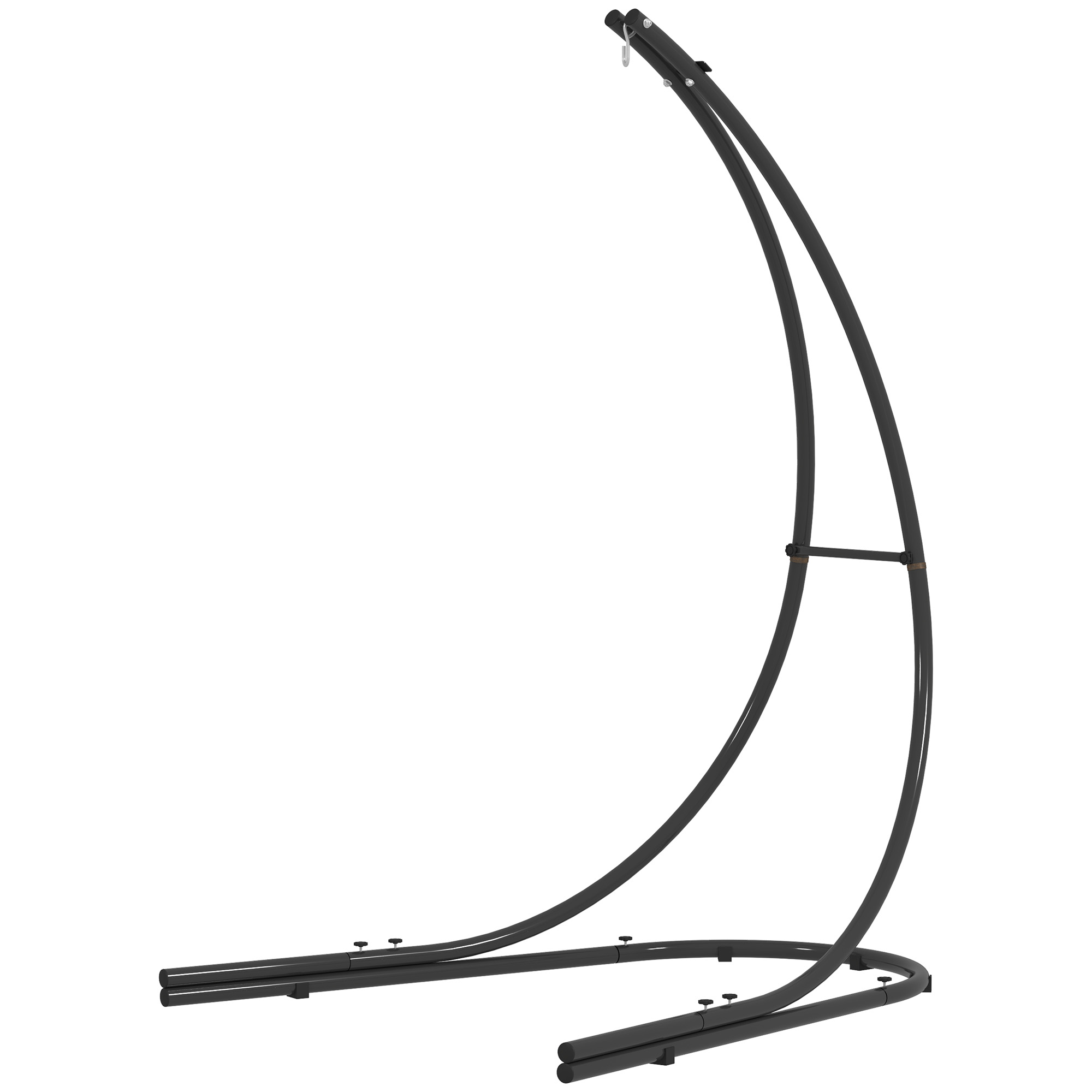 Outsunny Gestell für Hängesessel in C-Form Metall Ständer mit Sockel für Hängesitz bis 150kg Schwarz