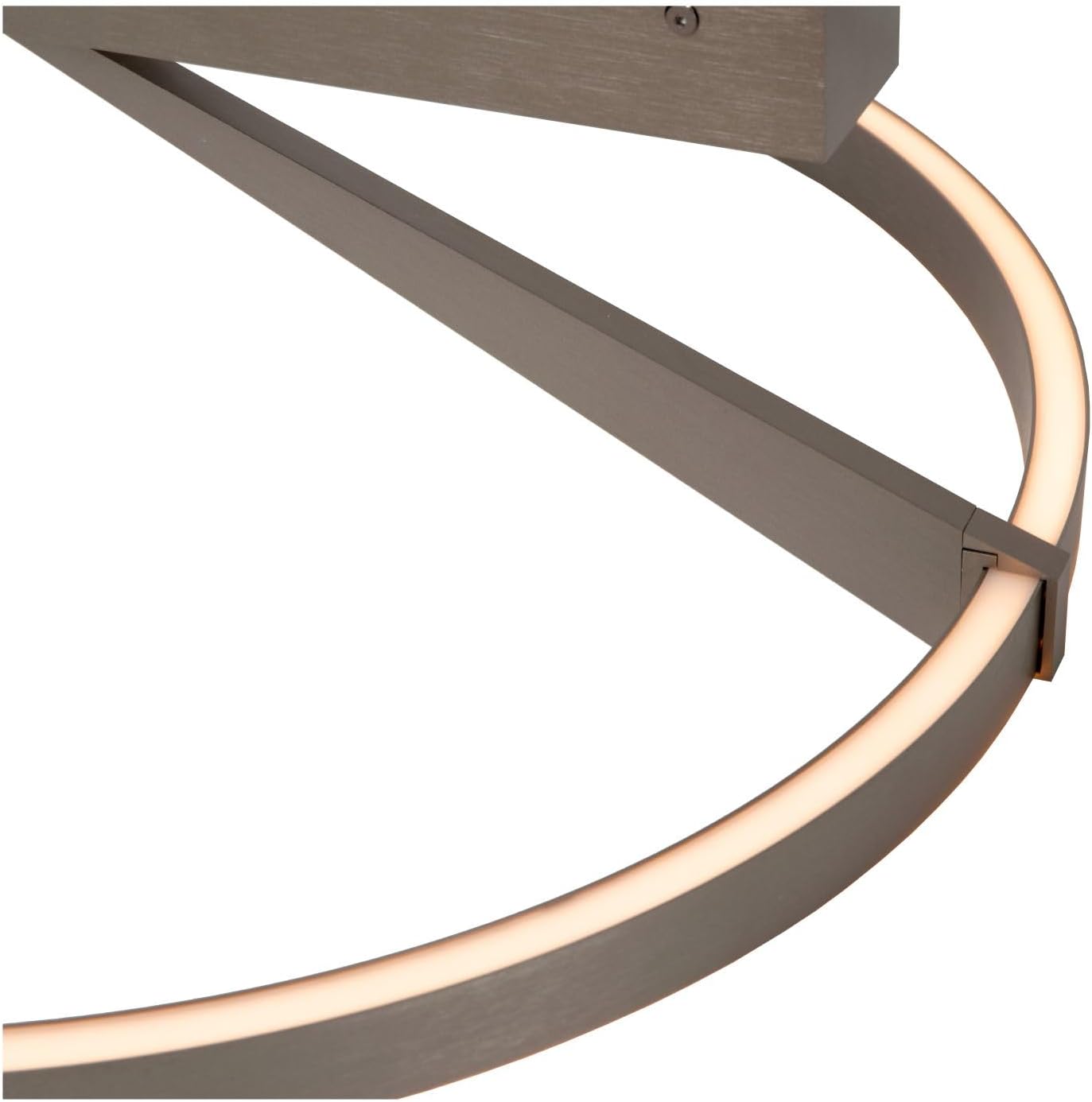 Licht-Erlebnisse LED Deckenleuchte Aluminium Grau Wohnzimmer Bad Fernbedienung Lichtring wohnlich 2200 K warmweiß L:60 cm Deckenlampe Modern