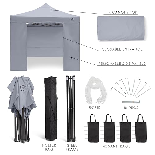 All Seasons Gazebos Gazebo pop up 3x3m completamente impermeabile con 4 pareti laterali   Grigio metallizzato : Amazon.it: Giardino e giardinaggio