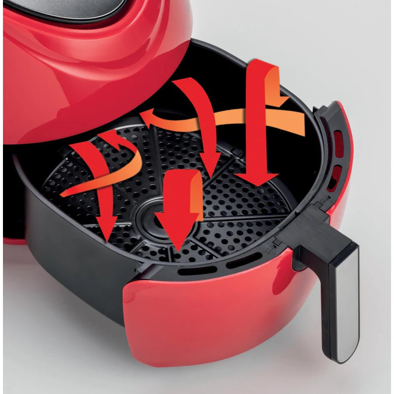 Friggitrice ad Aria XXL - 7 Litri - Cottura Senza Olio - 1800 Watt - Rosso