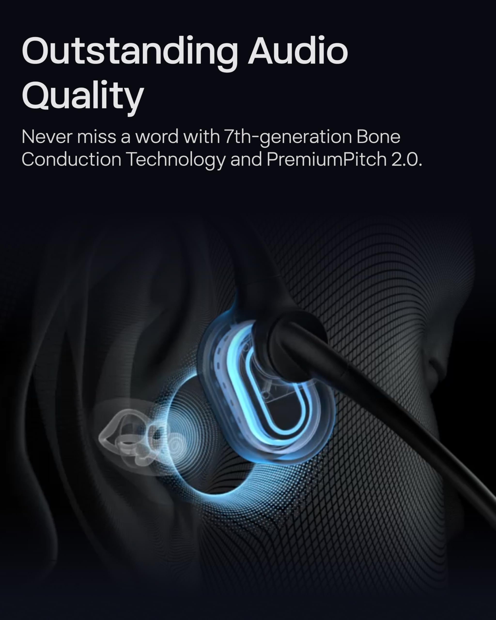 Open-Ear-Bluetooth-Headset OpenComm2 2025 mit Knochenleitung, 16 Std. Akku und Schnellladung