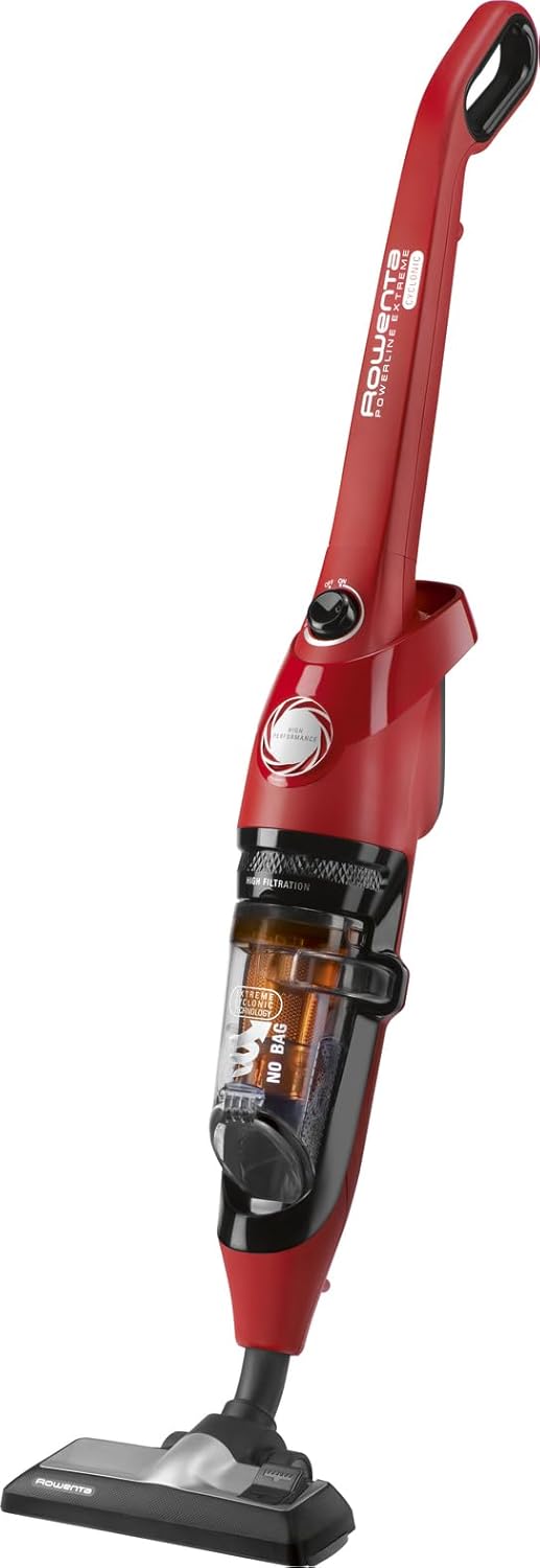 Rowenta Powerline Extreme Cyclonic Electric Broom with Wire and Bagless, Cyclonic Technology, Power 750 W, Capacity 0.9 L, Red, RH8133