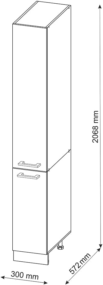 Vicco Armadio da farmacia R-line, Bianco lucido/Bianco, 30 cm