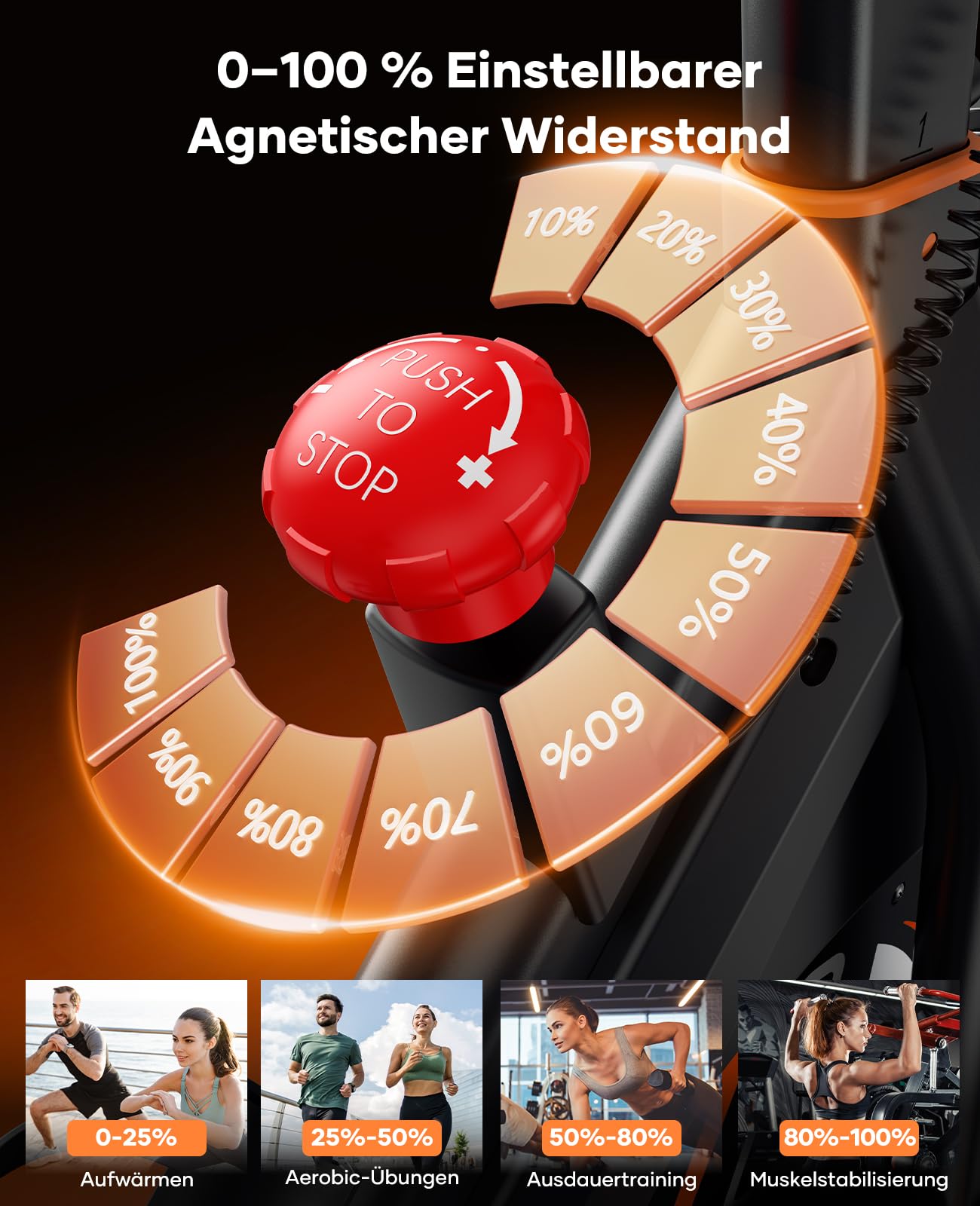 Heimtrainer Fahrrad mit Magnetwiderstand 15 kg Schwungrad 160 kg Tragkraft App-Bluetooth LCD-Display Pulsmesser