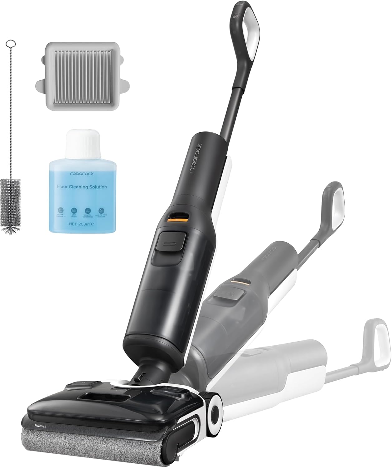 roborock F25 ALT Aspirapolvere Lavapavimenti Senza Fili 20000Pa, Design Ultra Slim 180°, Asciugatura 90°C, Doppio Raschietto Anti-Groviglio, Ruote Motorizzate,Doppia Pulizia Bordi per Pavimenti Duri