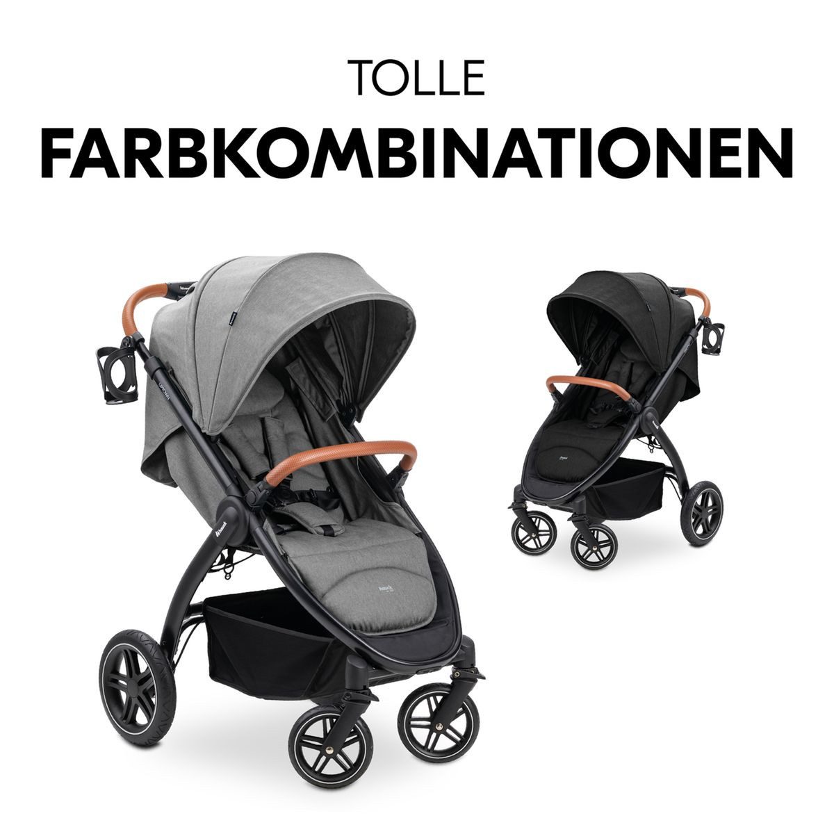 Kinder-Buggy UpTown Black - XXL - Melange Grey