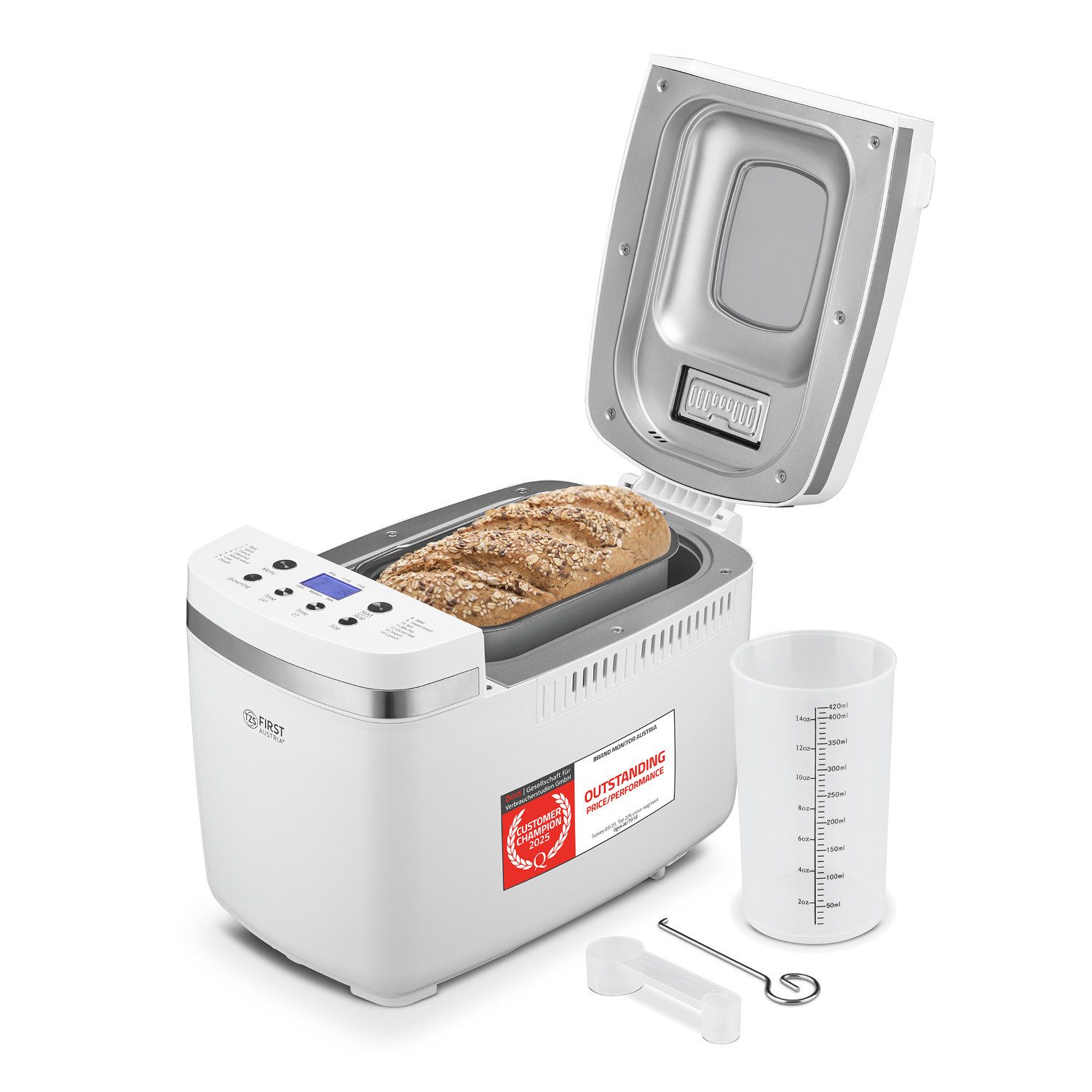 Brotbackautomat 900g oder 1350g, 850W, Timer, Abschaltautomatik, Display