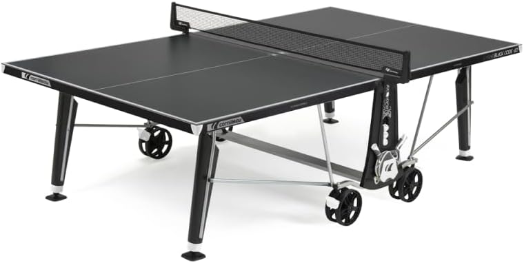 CORNILLEAU - Tavolo da ping Pong per esterni Tempo libero Black Code ID - Made in France - Vassoio nero 5mm - Tecnologia compatta - Blocco DSI 16 Punti di sicurezza