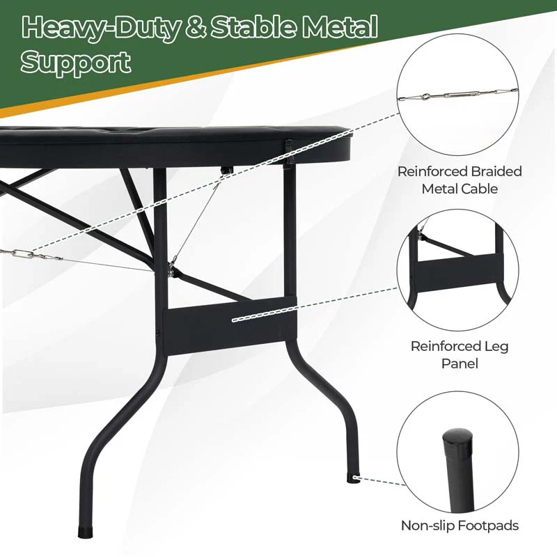 8-Player Foldable Poker Table, 72