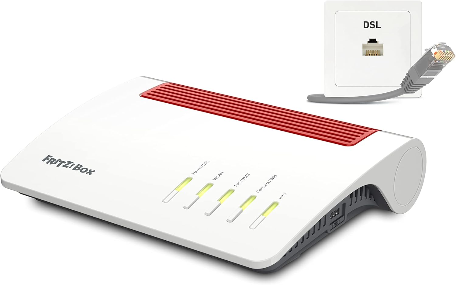 FRITZ!Box 7590 AX Exclusive Edition (Wi-Fi 6 Router 2.400 Mbit/s (5 GHz) e 1.200 Mbit/s (2.4 GHz), con chiavetta USB SanDisk, Mesh Wi-Fi, base DECT)