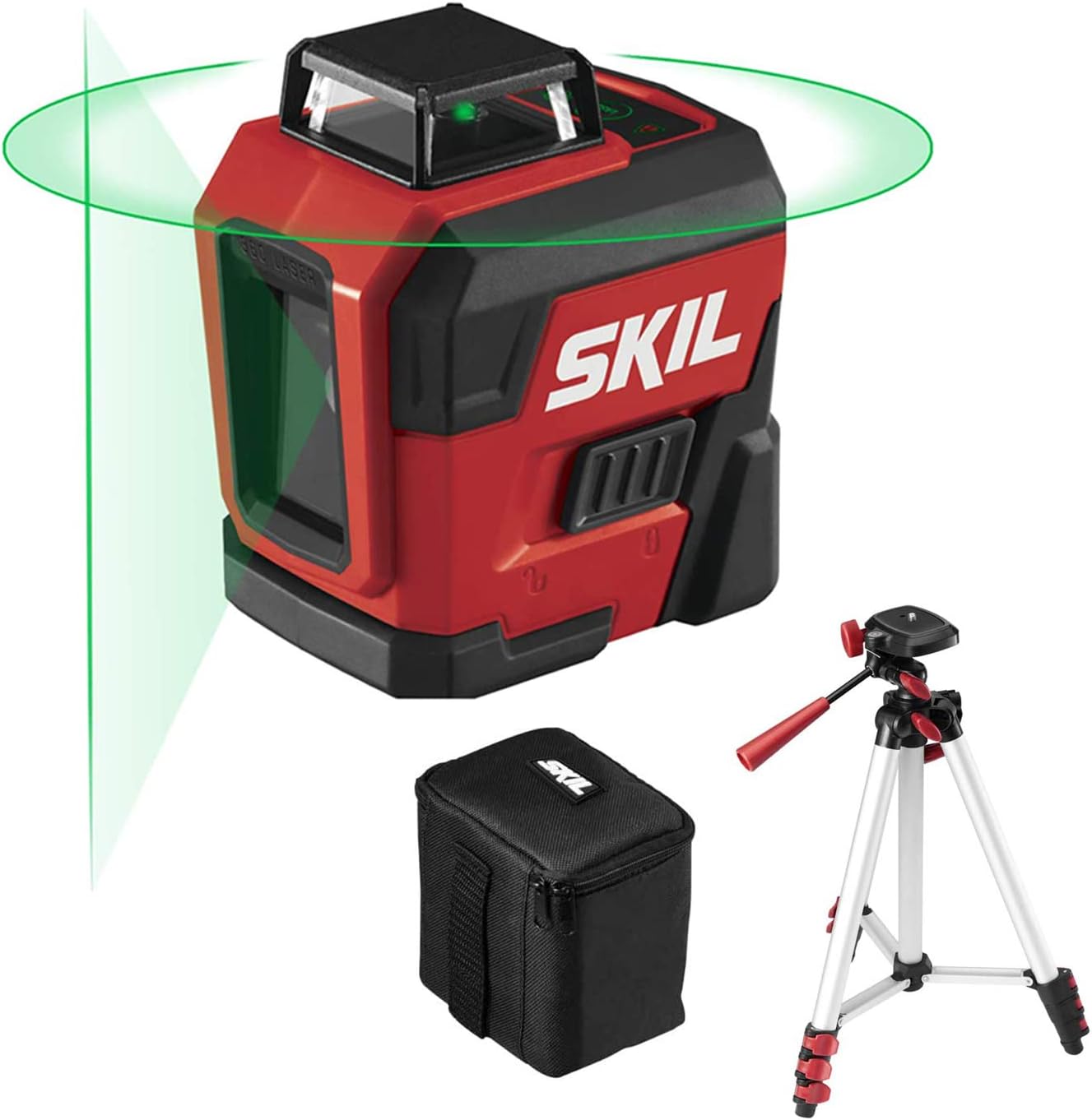 Skil 100ft Self-Leveling Green 360° Cross Line Laser with Tripod & Rechargeable Battery