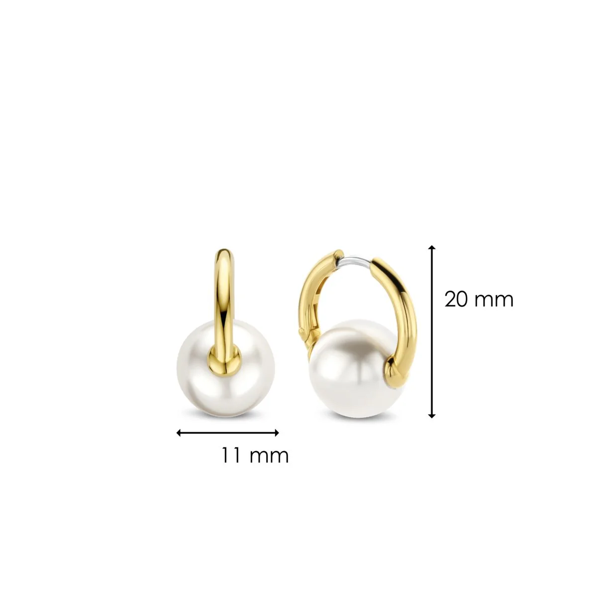 Orecchini dorati giallo con perla bianca, Ti Sento Milano