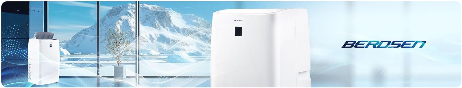 Berdsen Mobiles Klimagerät 5-in-1 14000 BTU - Kühlung, Heizung, Entfeuchtung, Ventilation, Schlafmodus - Tuya Smart App - Energieeffizient