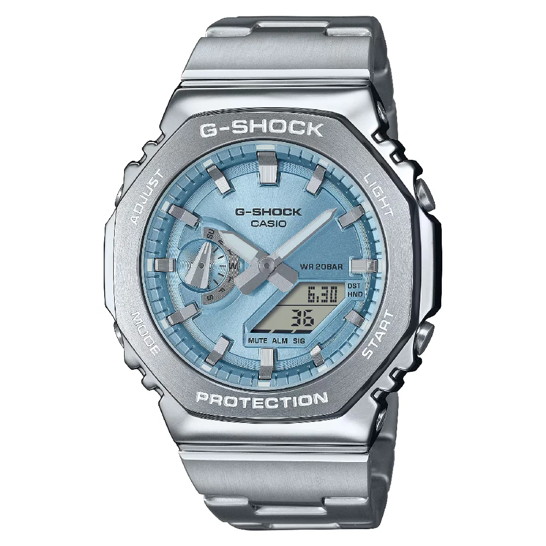 Orologio G-Shock acciaio GM-2110D-2AER quadrante azzurro