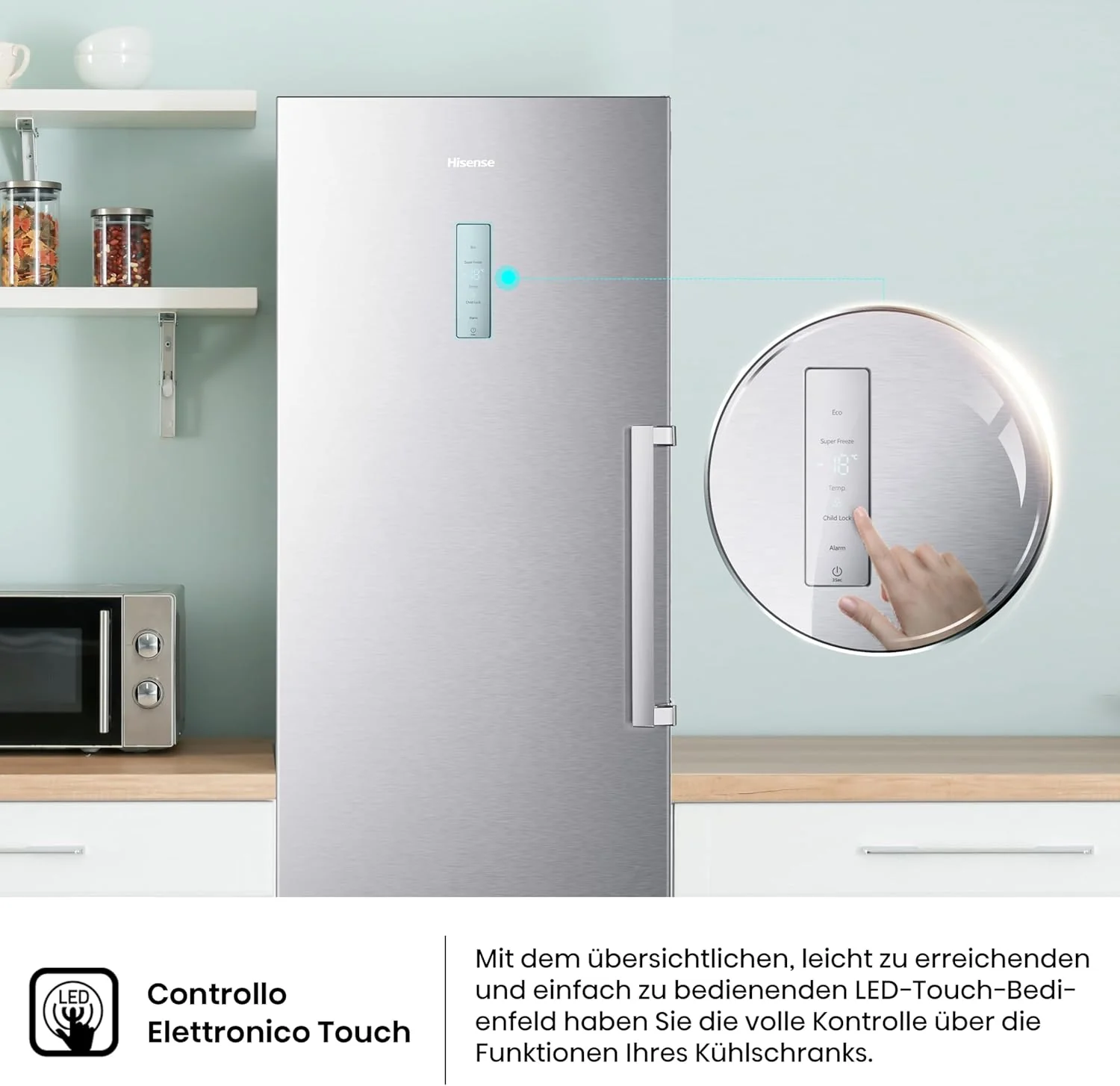 Hisense FV191N4AW2 Vriezer/ TotalNoFrost/ SuperFreeze/ Deuralarm/ Multiflow 360��/ BigBox/ 143,4 cm/ Vriesgedeelte 147 l/ 41 dB/ 205 kWh/Wit