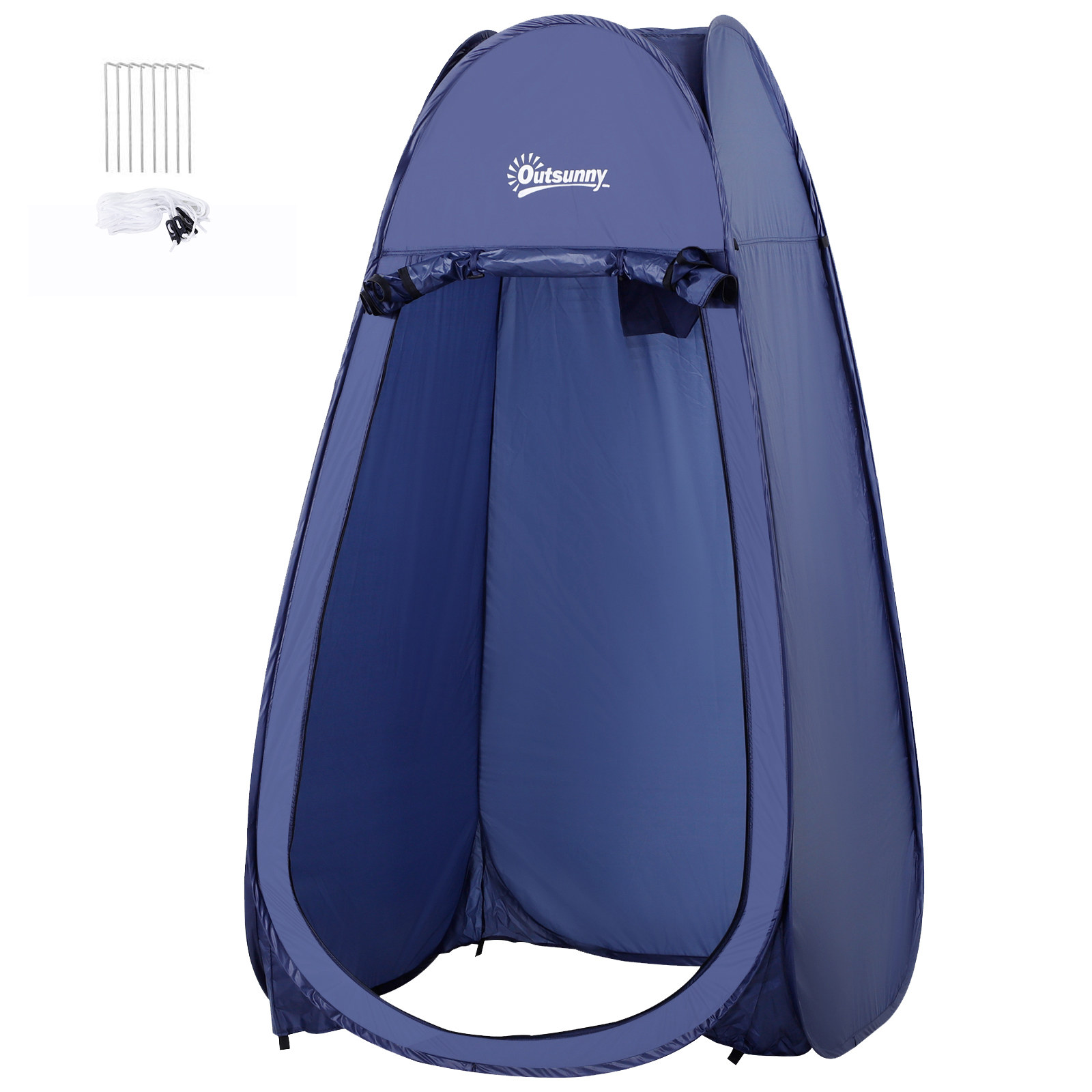 Outsunny Duschzelt Faltbar Pop-up Automatisch Sofortiger Schrank für Camping Polyester Marineblau