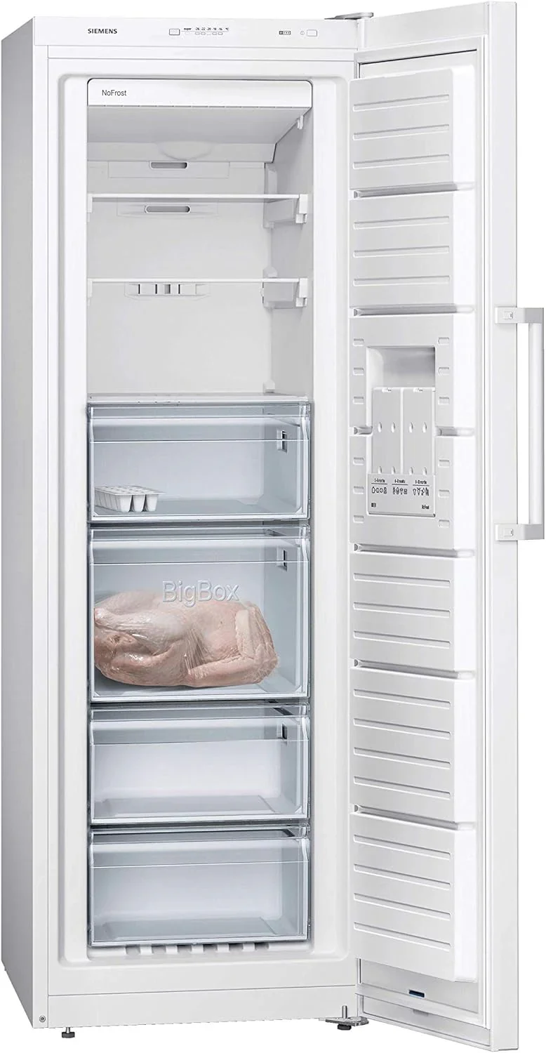 Siemens GS58NDWDP, iQ500 Freistehender Gefrierschrank, 191 x 70 cm, 366 L, noFrost, bigBox, LED-Innenbeleuchtung, superFreezing, varioZone f��r anpassbaren Gefrierraum, freshSense