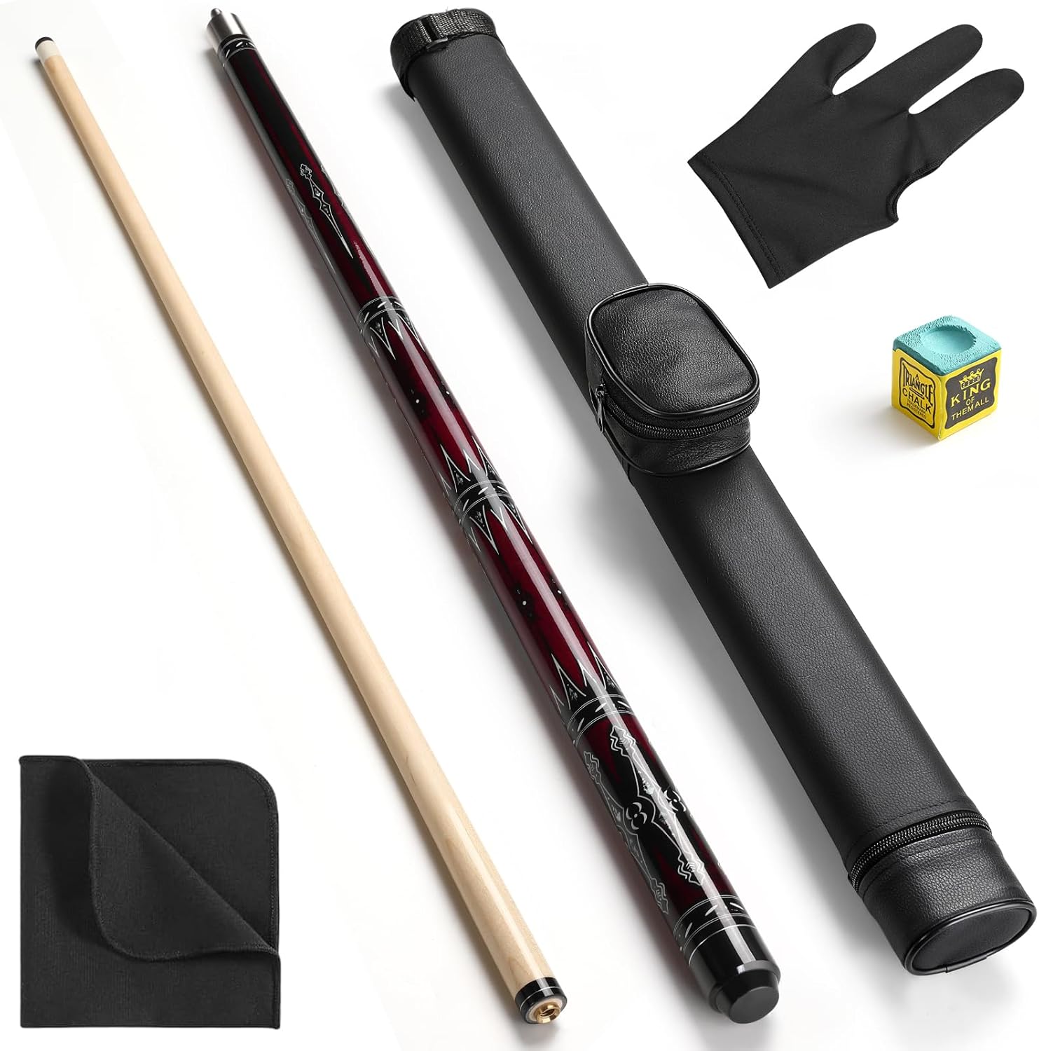 ASMPCUE Stecca da Biliardo da 58 Pollici Hardwood Pool Cue 13 mm Punte per Giocatori di Biliardo Professionisti, 1/2 Stecche per Biliardo Tavolo Sport