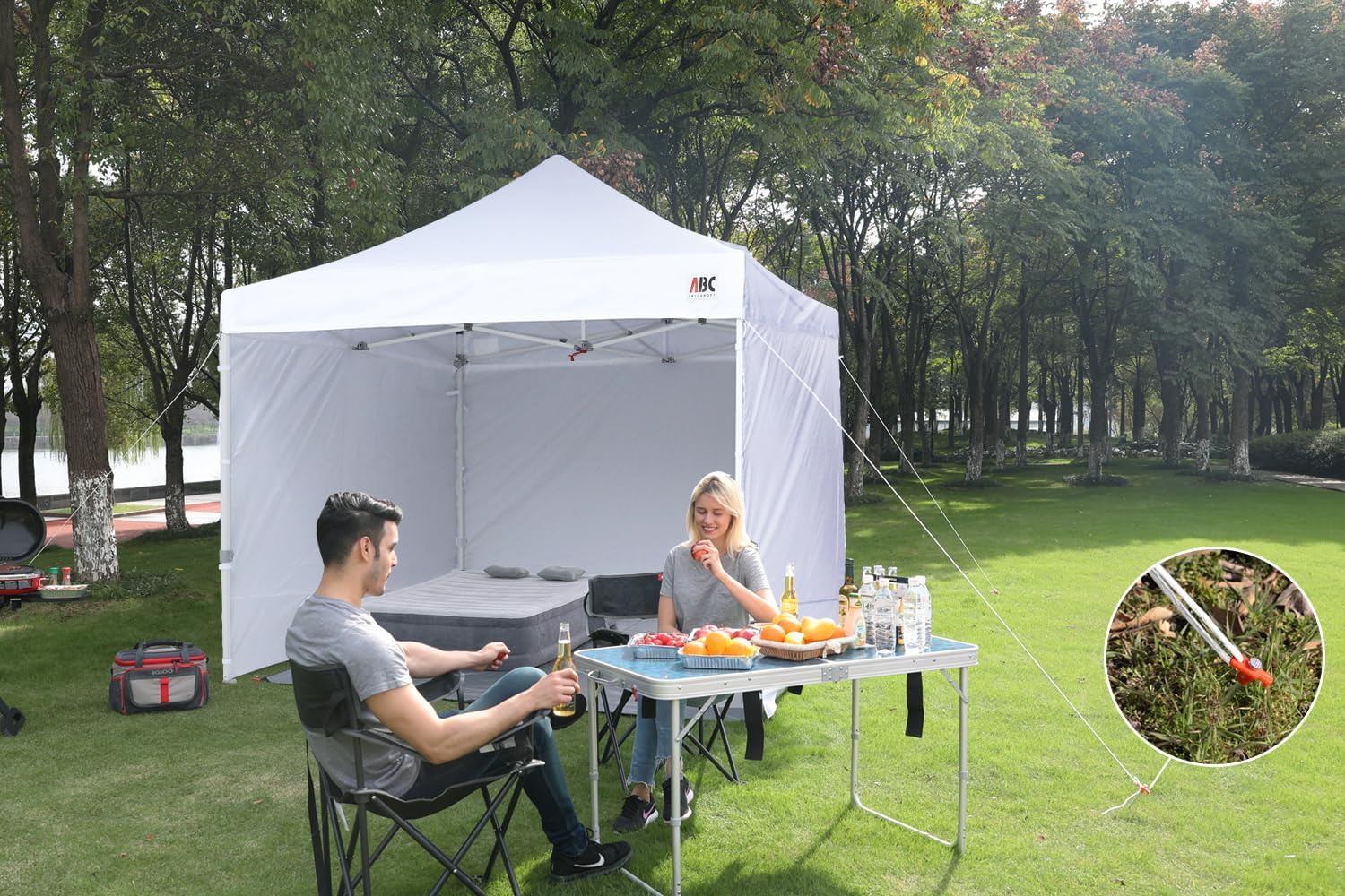 ABCCANOPY Easy Pop Up Canopy Tent with Sidewalls 10x10 Commercial -Series  White
