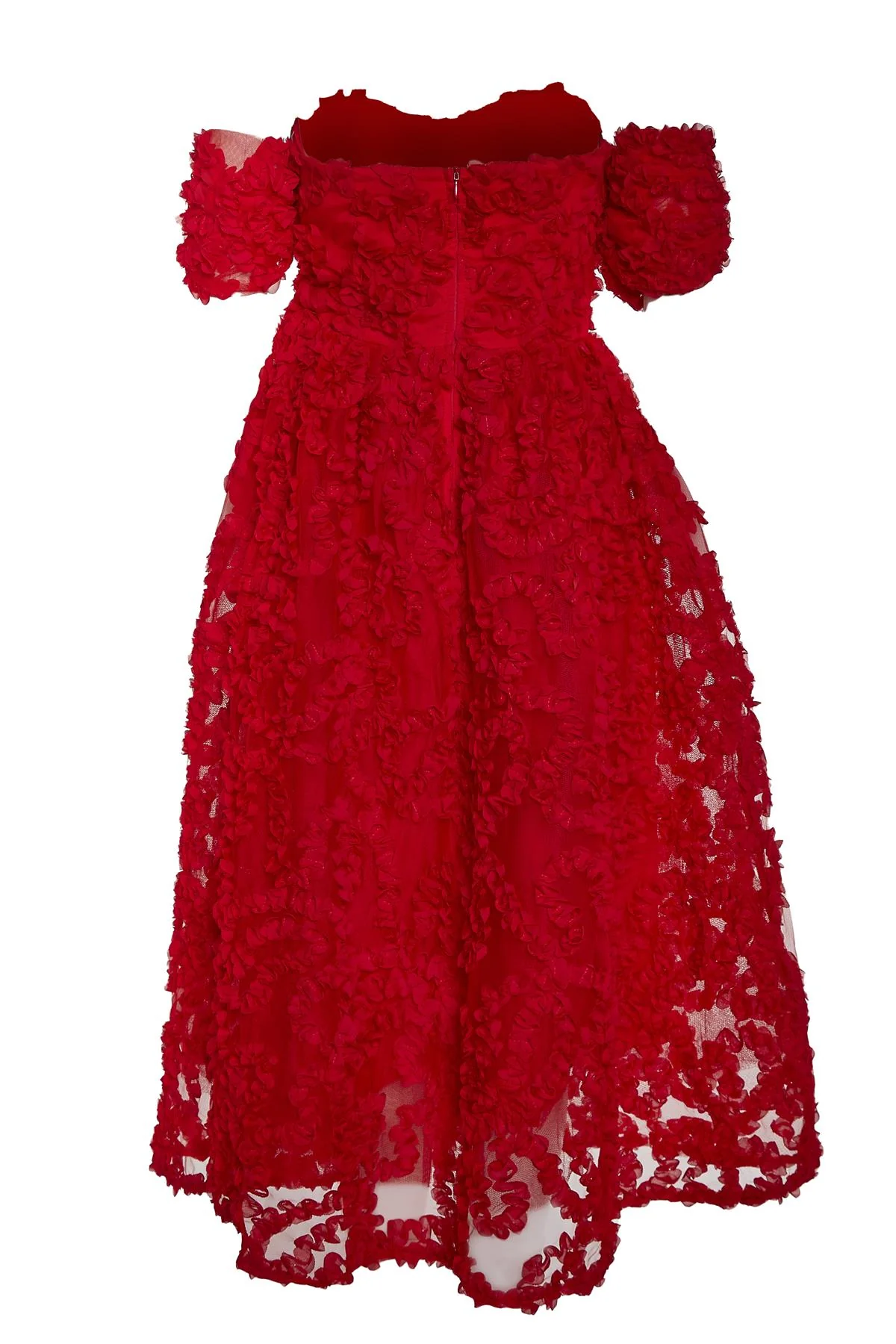 Amelia Red Bardot Bust Cup Midi Dress