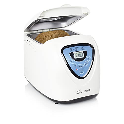 Macchina per il pane Princess White, Completamente automatica, 15 cotture preimpostate, Timer, Mantenimento in caldo, Grande capienza 0,9kg, 600 Watt, Bianca, Ottima per pane e dolci : Amazon.it: Casa e cucina